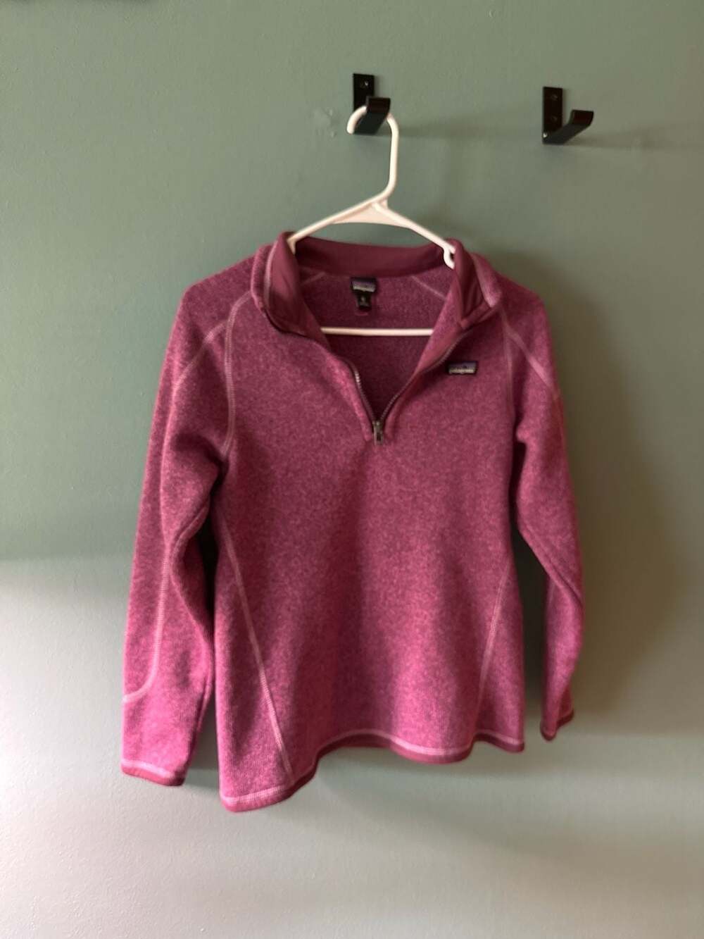 Patagonia Girls Purple Sweater 1/4 Zip Fleece Pullover Size XL 14